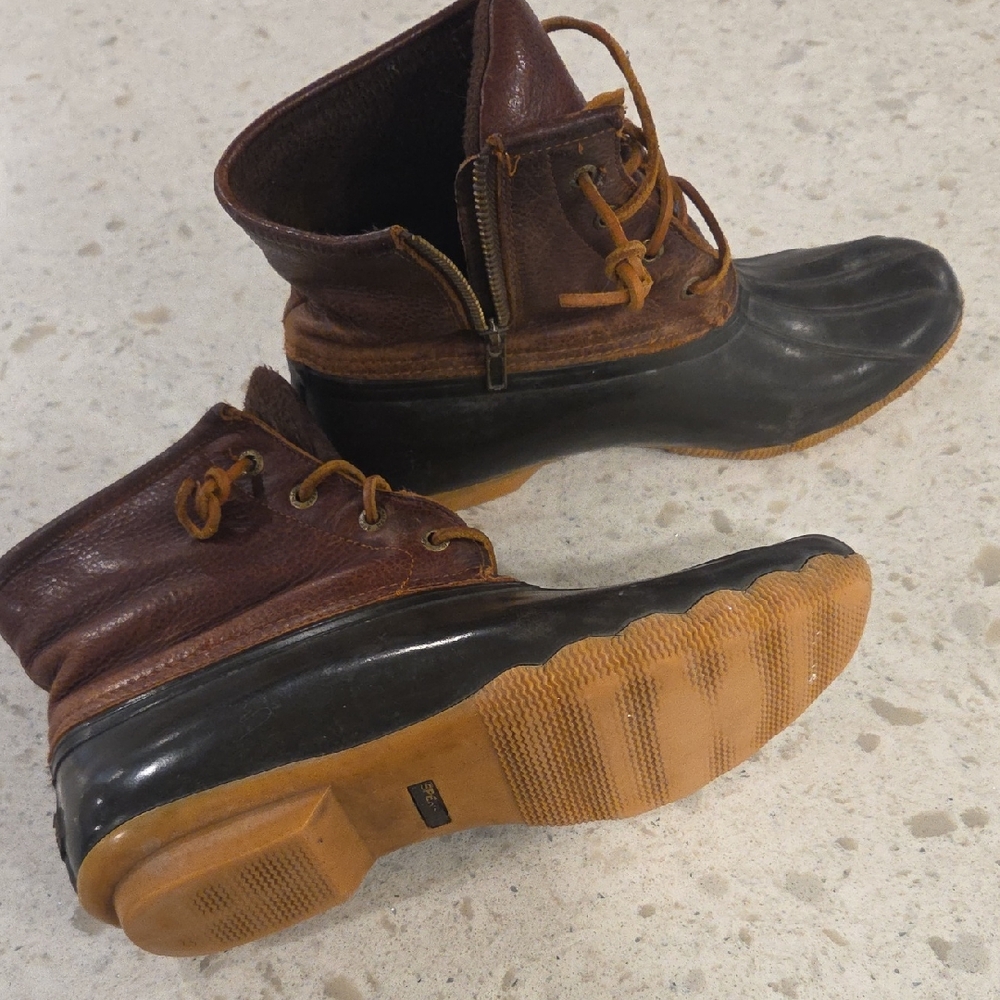 Sperry Brown Leather Duck Boots